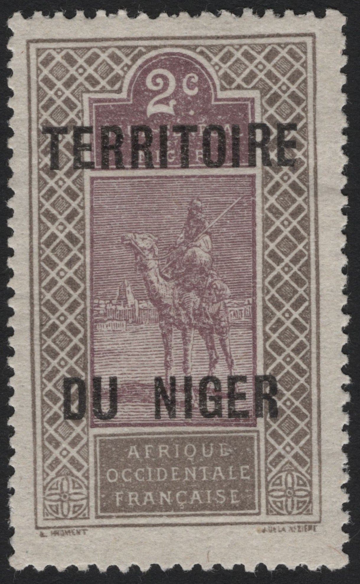 SCG5430 - Niger Territory Overprint on French West Africa 2c Camel Rider (1921)