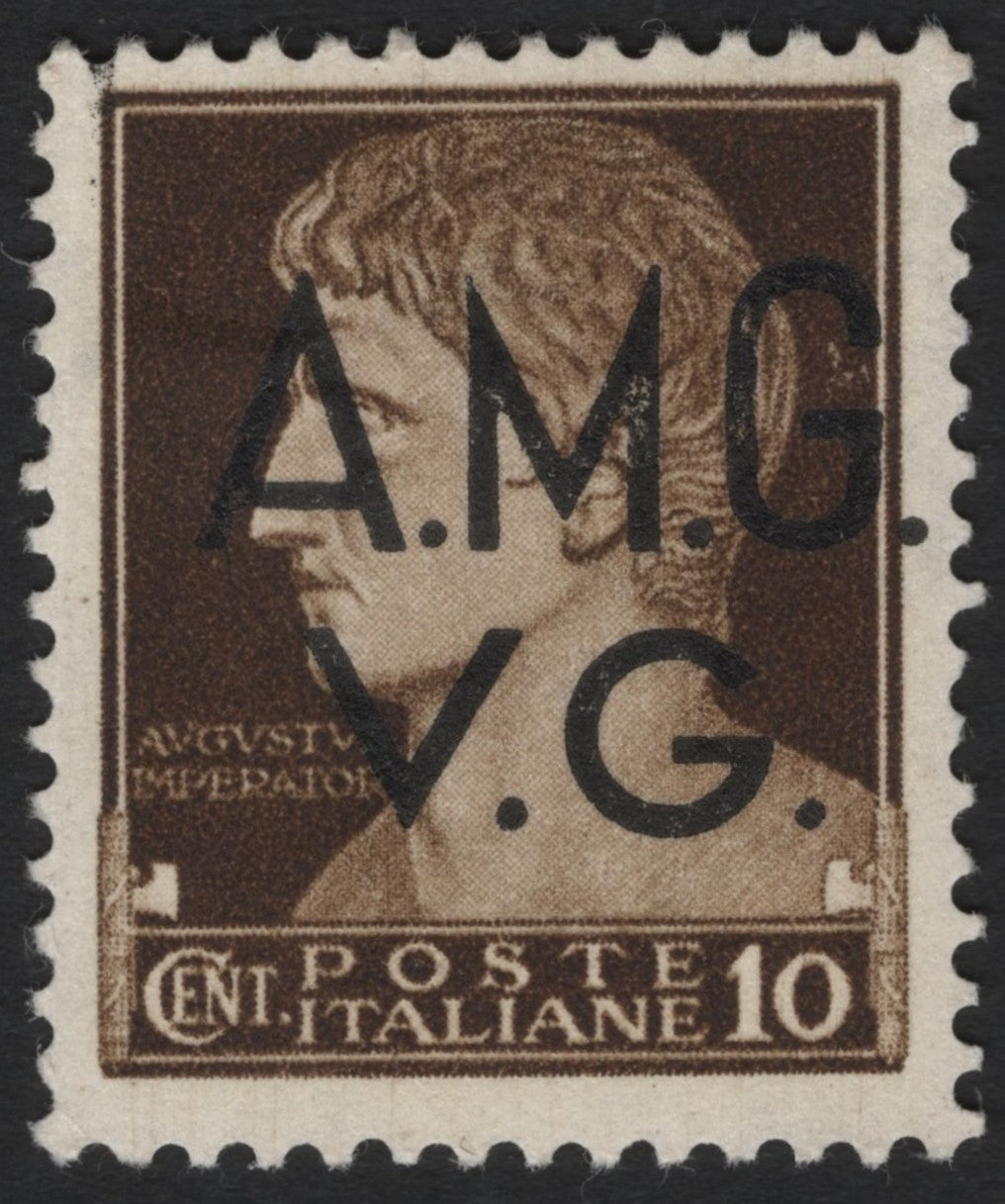 SCG5453 - 🇮🇹 Italy (Allied Military Government) – 10 Centesimi “Augustus” Overprint A.M.G.-V.G.