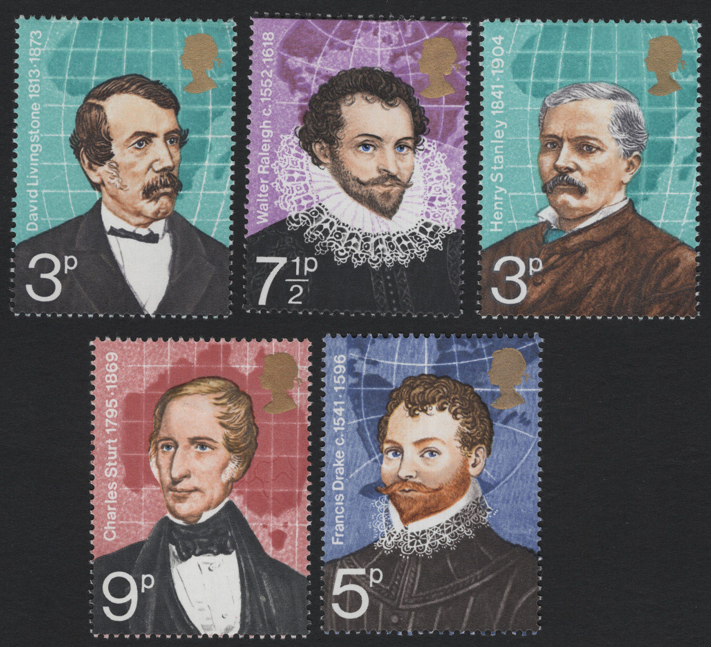 SCG5483 - Great Britain 1973 "Explorers" Stamp Set
