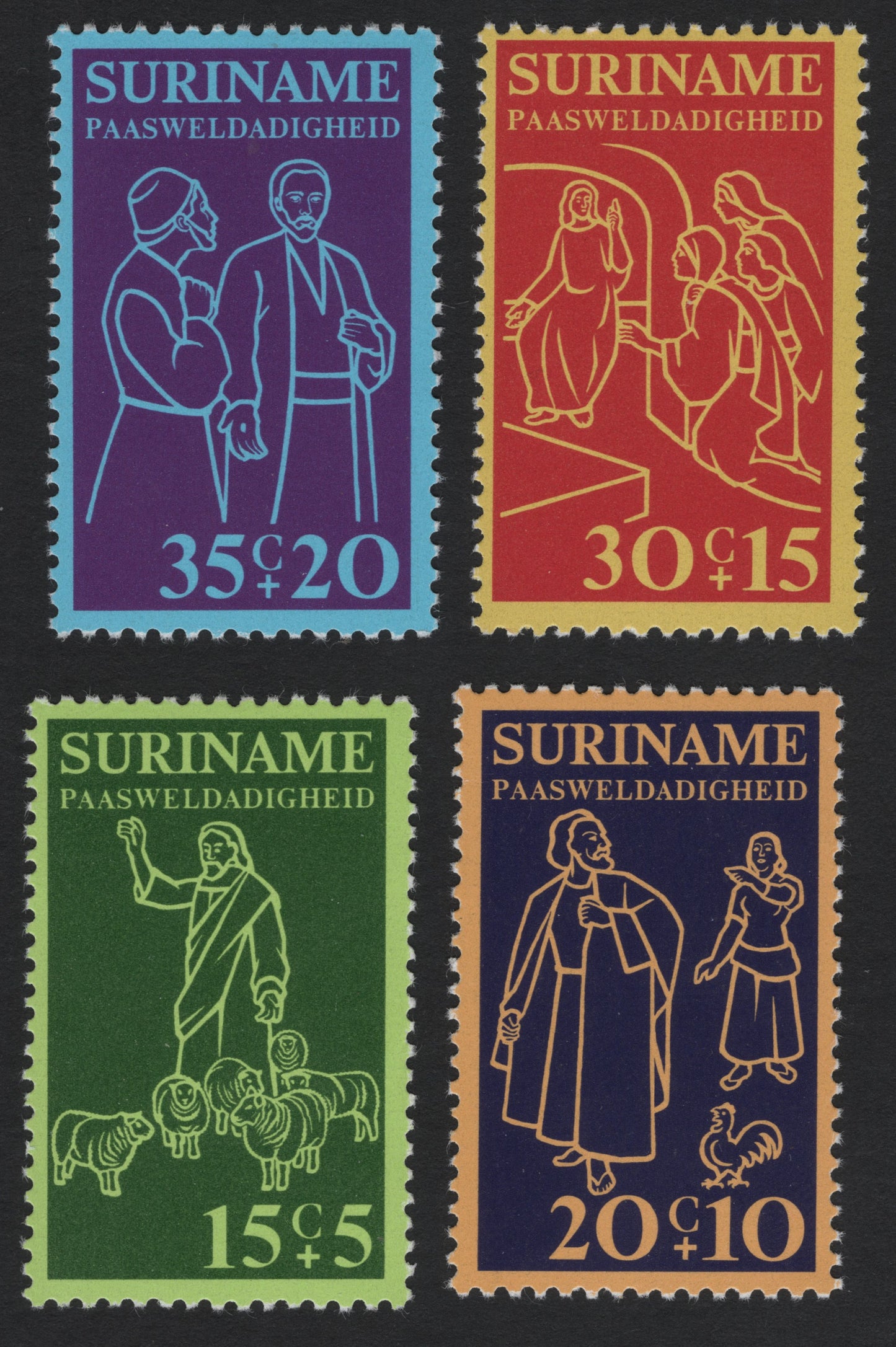 SCG5504 - Suriname Easter Charity Semi-Postal Set – “Paasweldadigheid” (c.1960s)