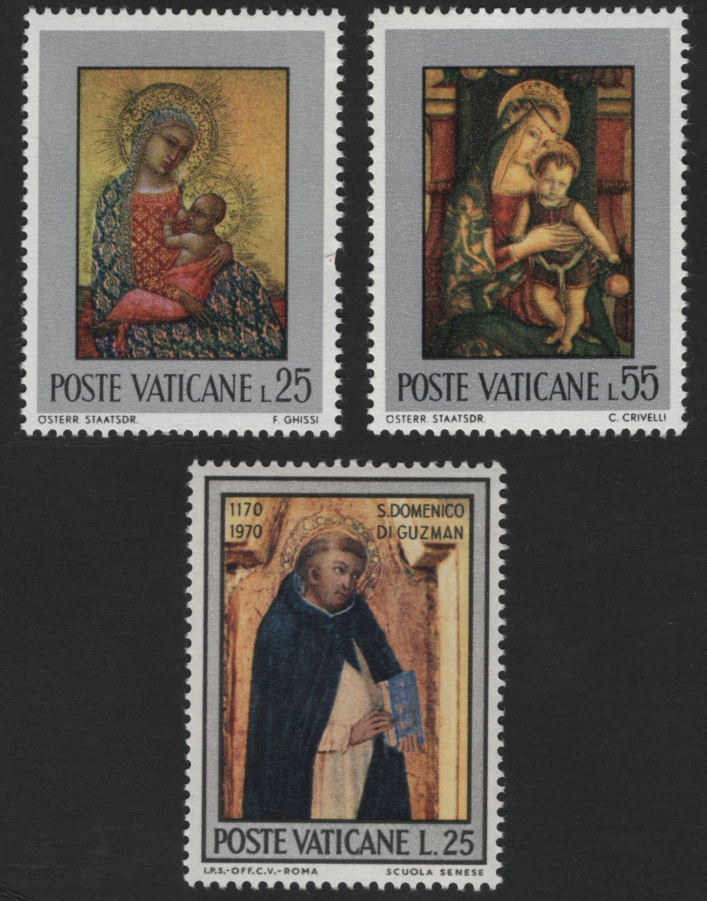 SCG5506 - Vatican City 1970 – Religious Paintings and St. Dominic Commemorative Stamps