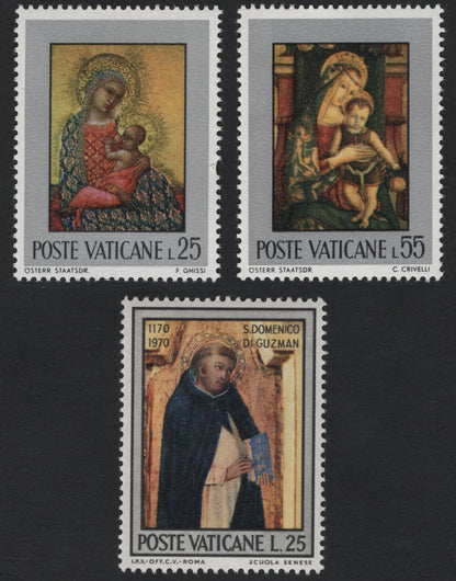 SCG5506 - Vatican City 1970 – Religious Paintings and St. Dominic Commemorative Stamps