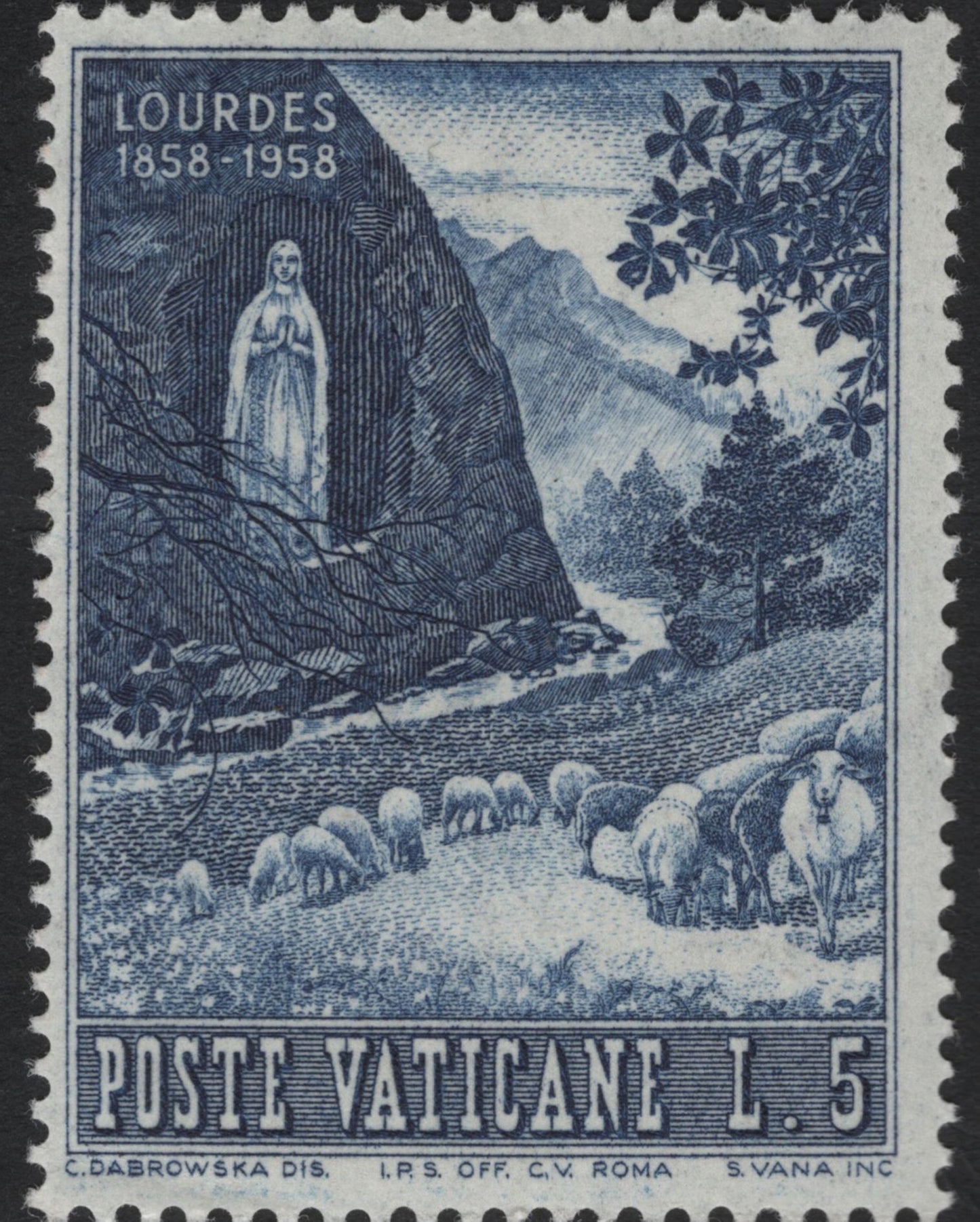 SCG5503 - Vatican City 1958 – Lourdes Centenary Commemorative Set