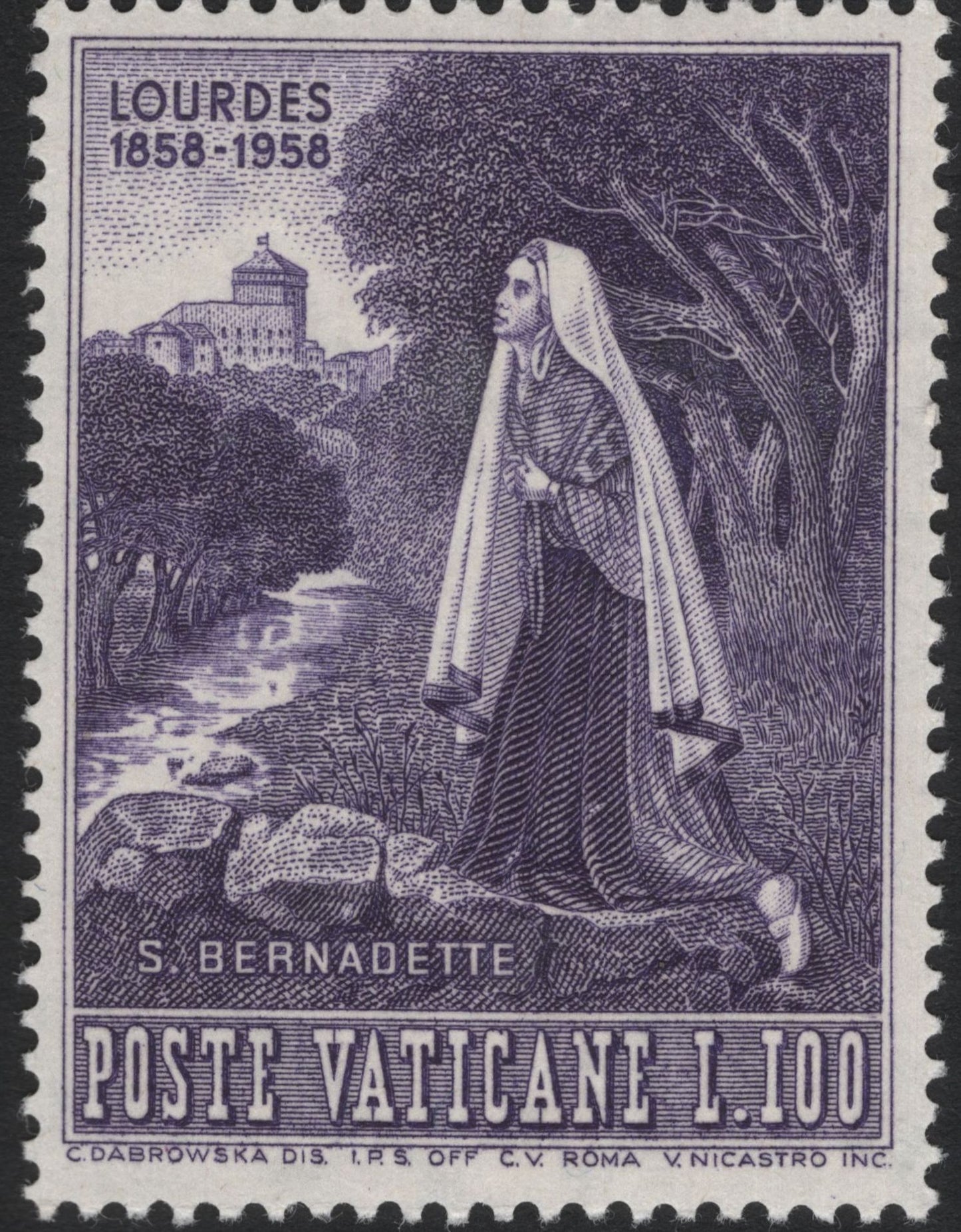 SCG5503 - Vatican City 1958 – Lourdes Centenary Commemorative Set