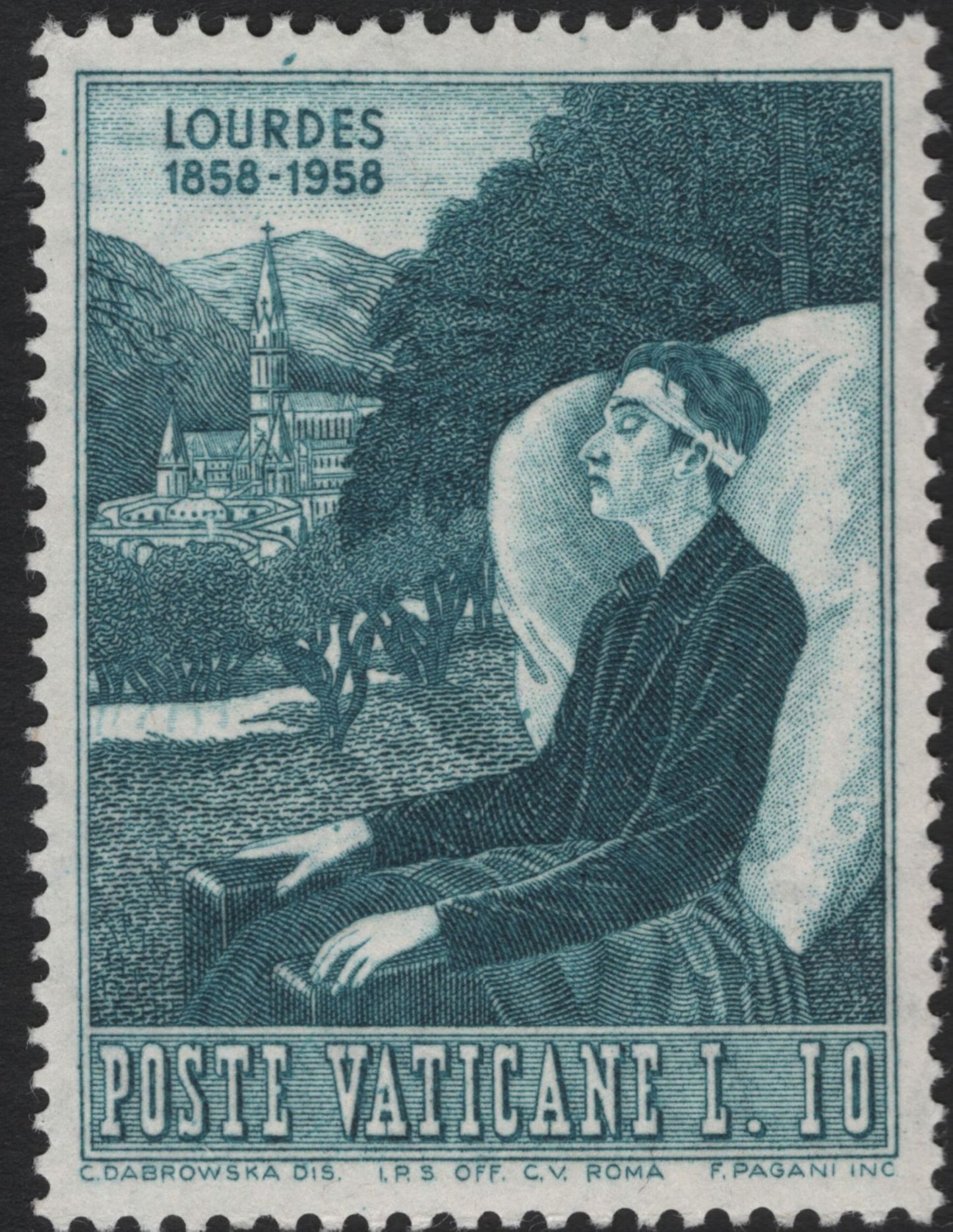 SCG5503 - Vatican City 1958 – Lourdes Centenary Commemorative Set