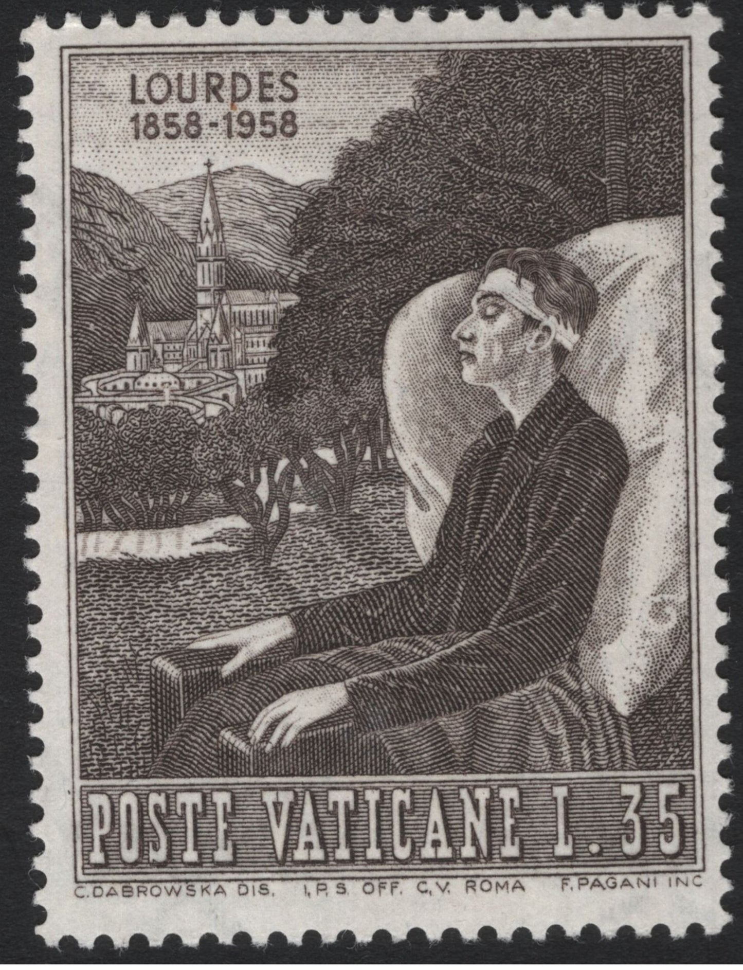 SCG5503 - Vatican City 1958 – Lourdes Centenary Commemorative Set