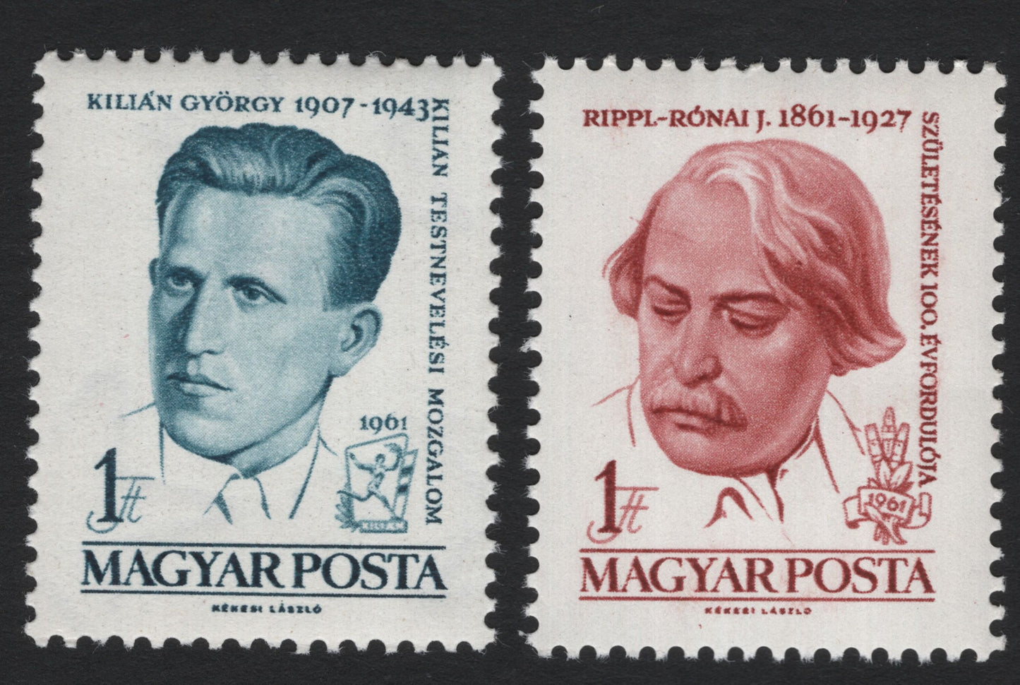 SCG5489 - Hungary 1961 – György Kilián & József Rippl-Rónai Commemorative Stamps