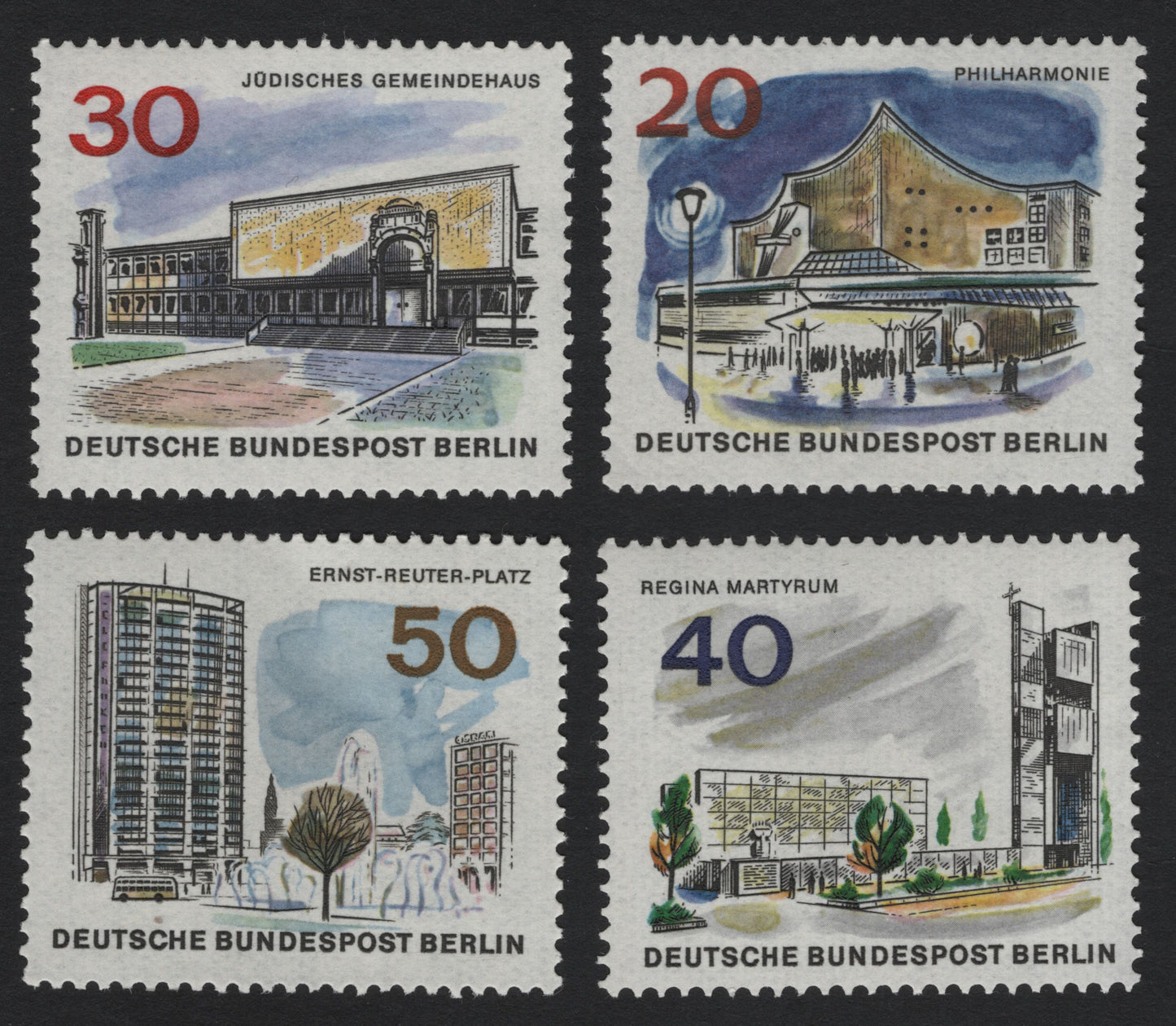 SCG5510 - Berlin Modern Architecture – Deutsche Bundespost Berlin 1973 Set
