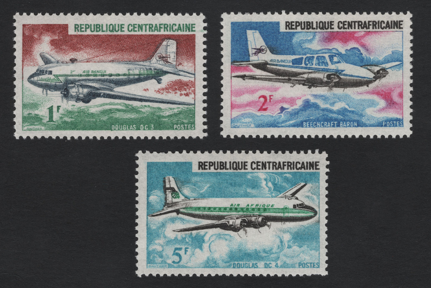 SCG5514 - Central African Republic 1964 – Air Transport Series (Air Bangui and Air Afrique Aircraft)