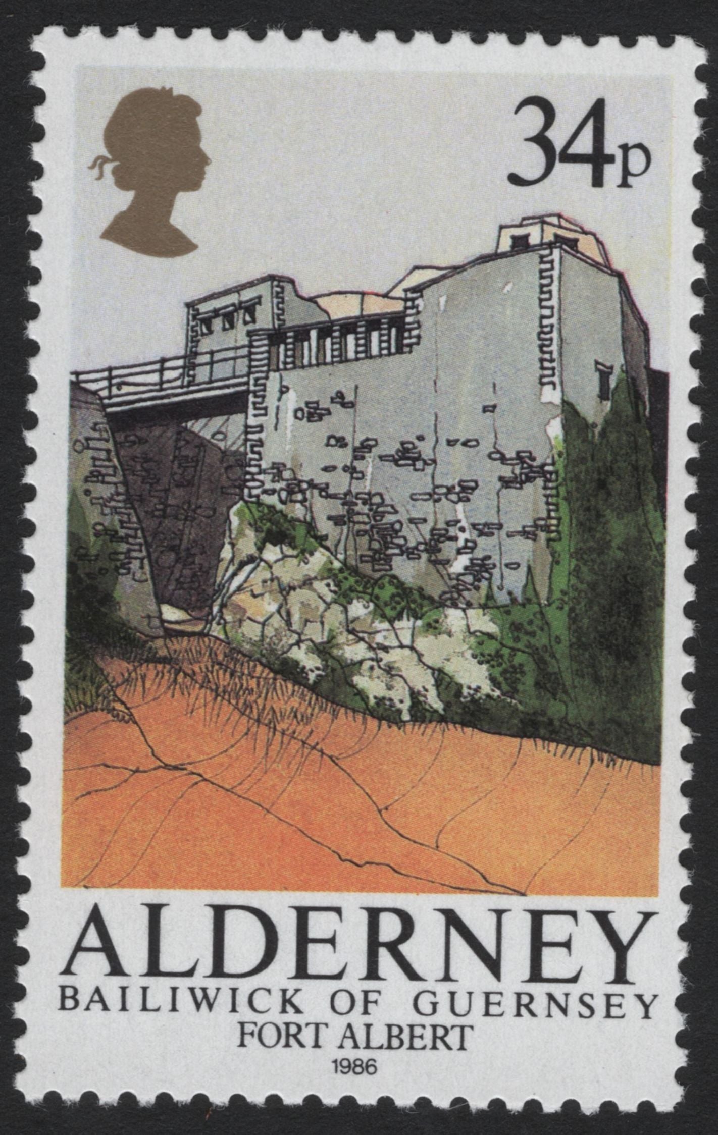 SCG5490 - Alderney 1986 Forts Definitive Set – Bailiwick of Guernsey