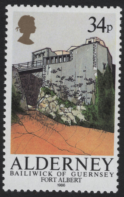 SCG5490 - Alderney 1986 Forts Definitive Set – Bailiwick of Guernsey