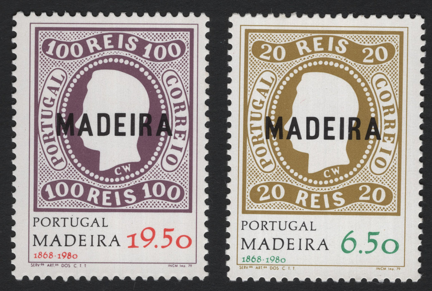 SCG5492 - Portugal Madeira 1868–1980 Centenary Overprint Set