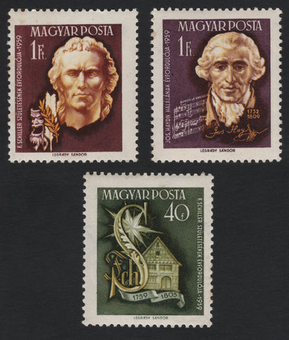 SCG5529 - Hungary 1959 — Bicentennial of Friedrich Schiller and Sesquicentennial of Joseph Haydn