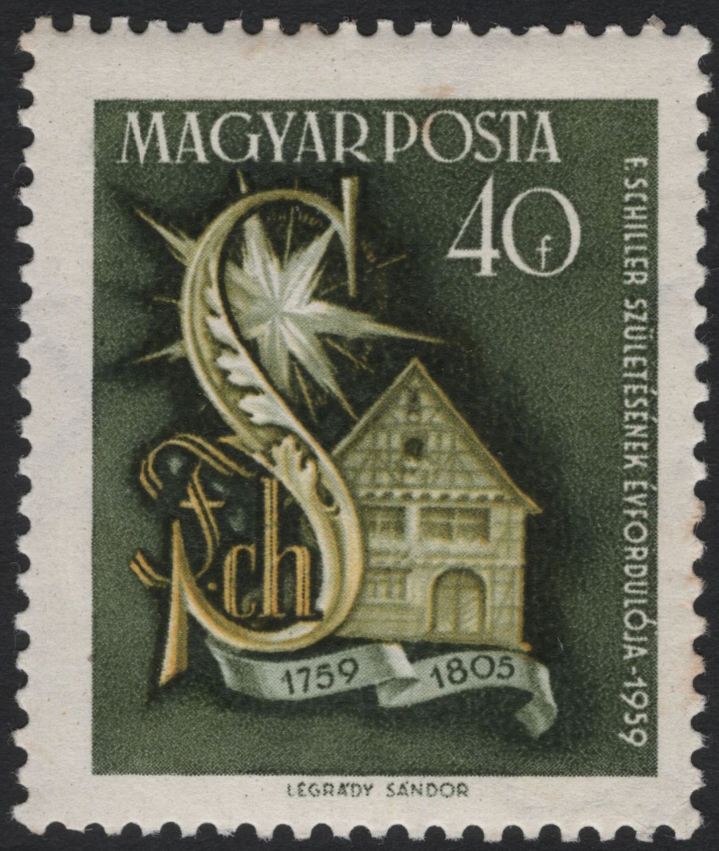SCG5529 - Hungary 1959 — Bicentennial of Friedrich Schiller and Sesquicentennial of Joseph Haydn