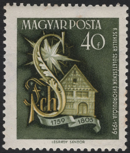 SCG5529 - Hungary 1959 — Bicentennial of Friedrich Schiller and Sesquicentennial of Joseph Haydn