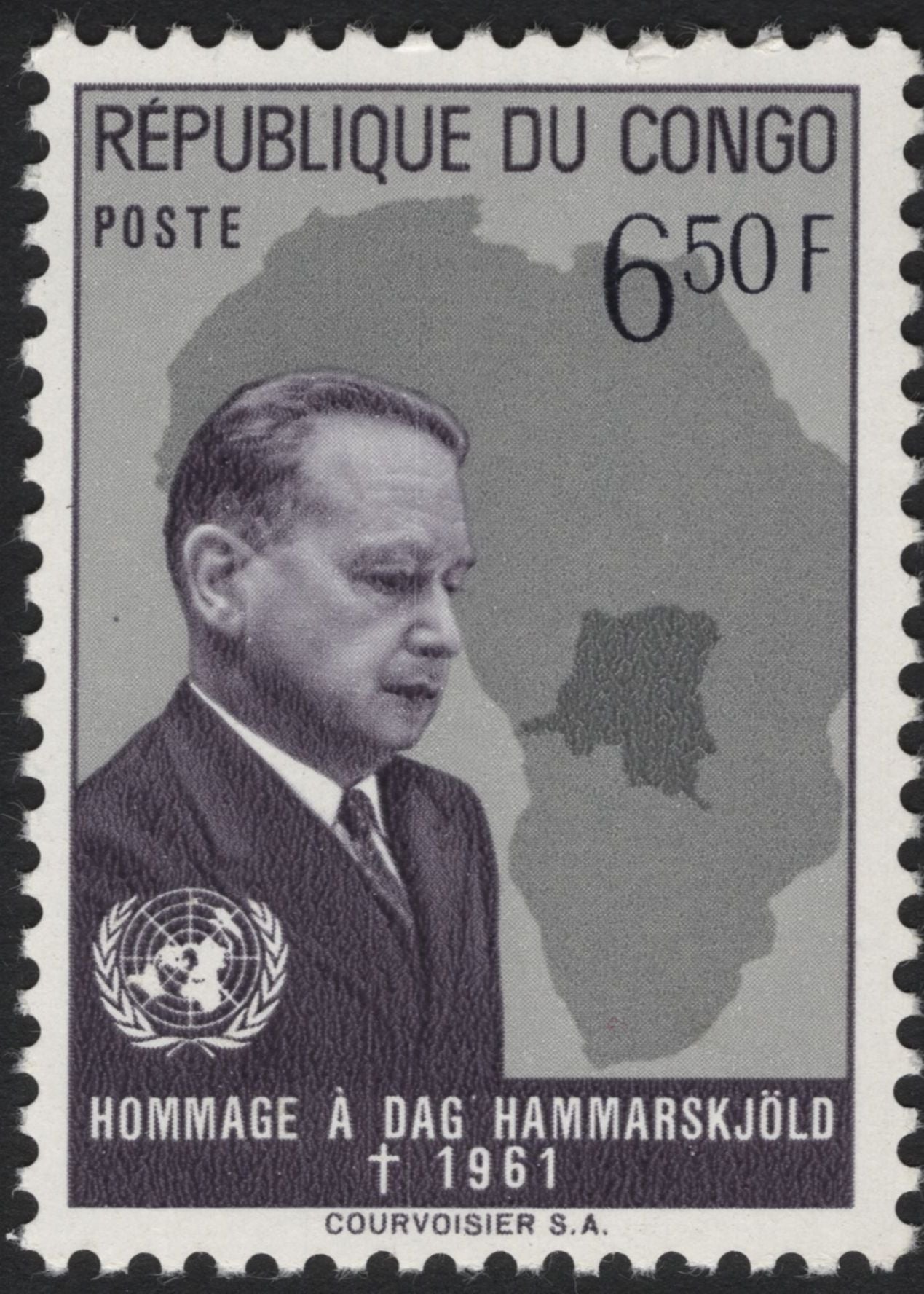 SCG5526 - Republic of Congo 1961 “Homage to Dag Hammarskjöld” Memorial Issue