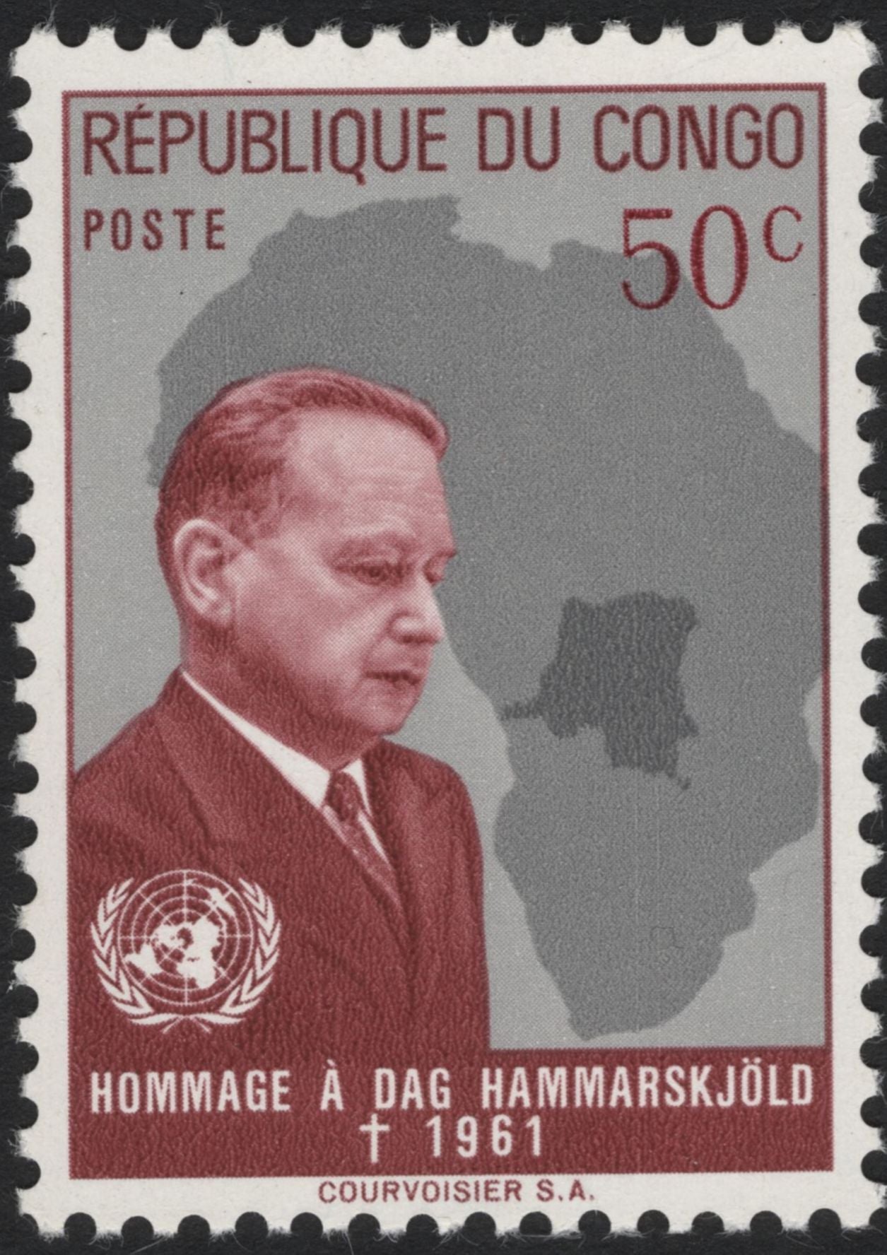SCG5526 - Republic of Congo 1961 “Homage to Dag Hammarskjöld” Memorial Issue