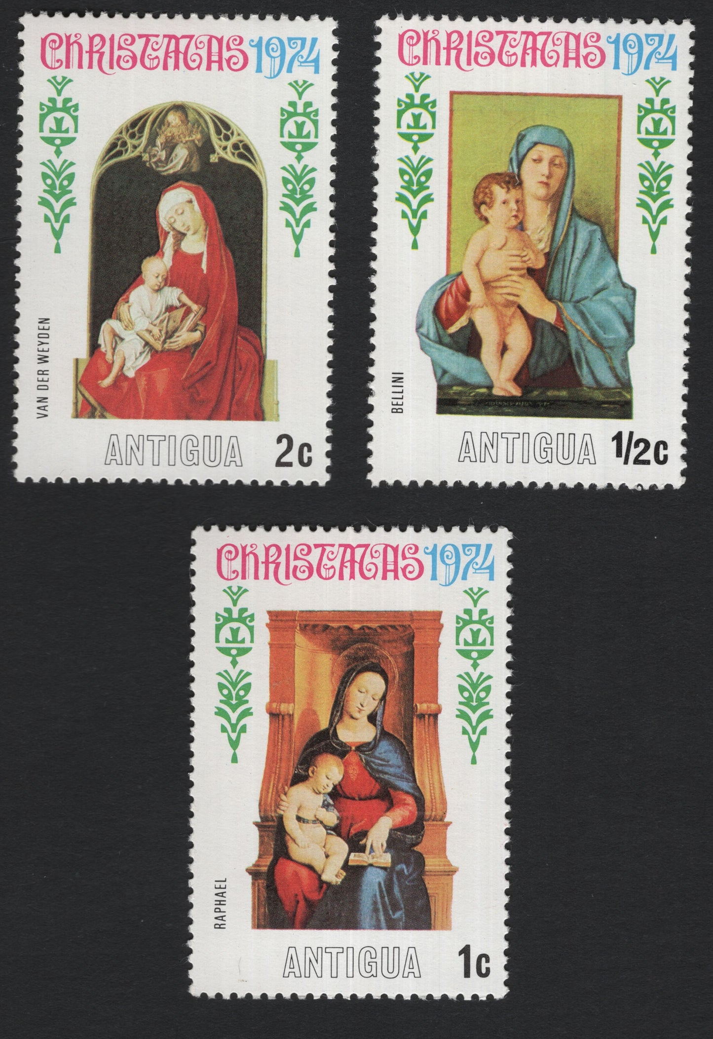 SCG5527 - Antigua 1974 Christmas Stamp Set – Renaissance Madonnas