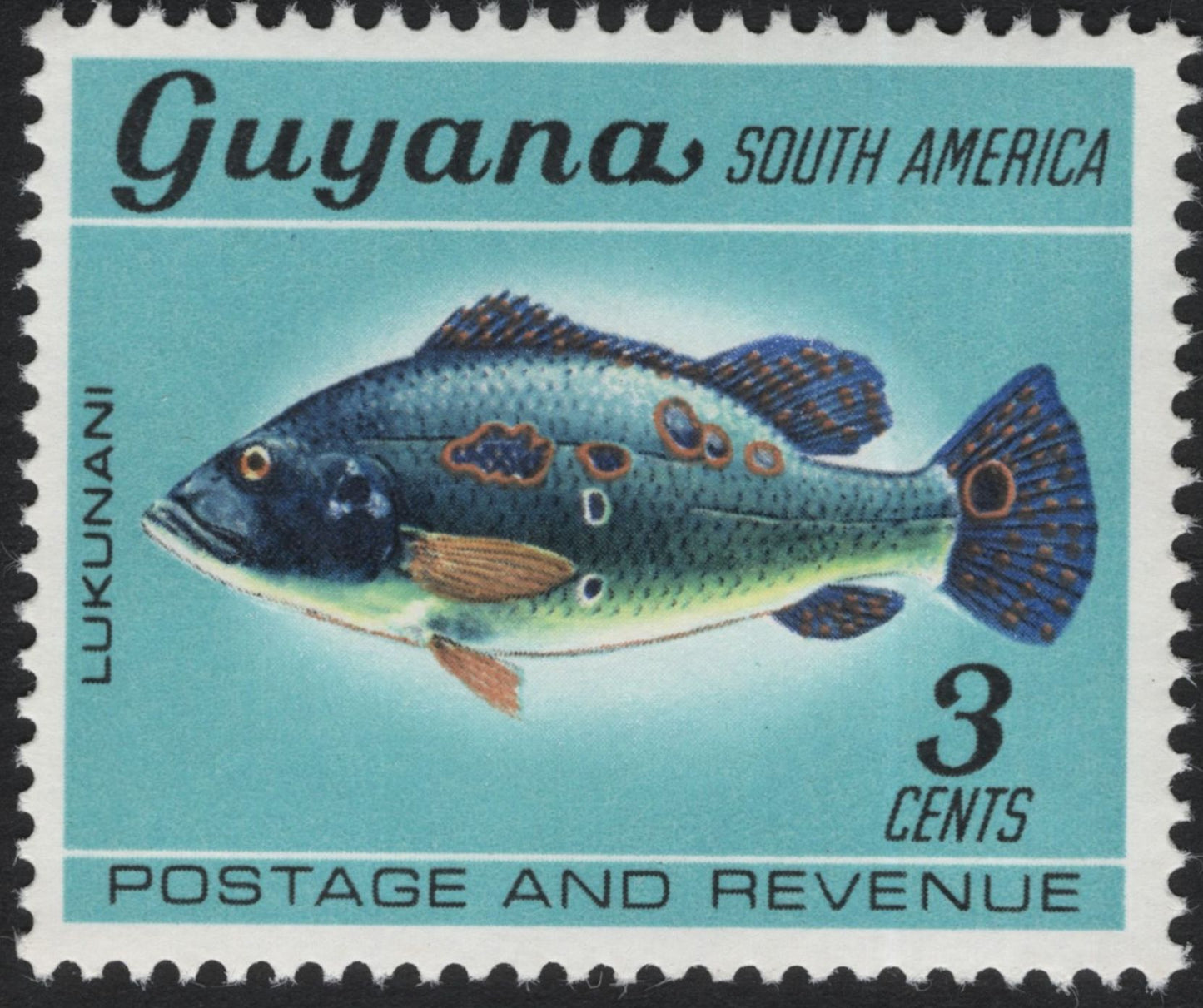 SCG5538 - Guyana 1960s Native Fish Definitives – Sunfish, Pirai & Lukunani