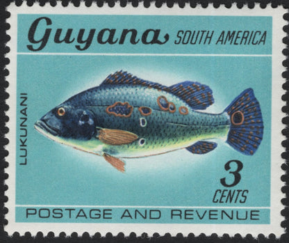 SCG5538 - Guyana 1960s Native Fish Definitives – Sunfish, Pirai & Lukunani