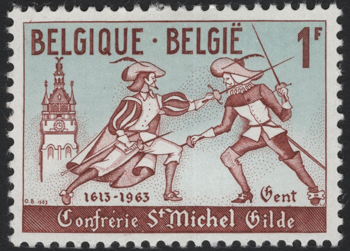 SCG5547 - Belgium 1963 Fencing Guild Anniversary Stamps – Ghent