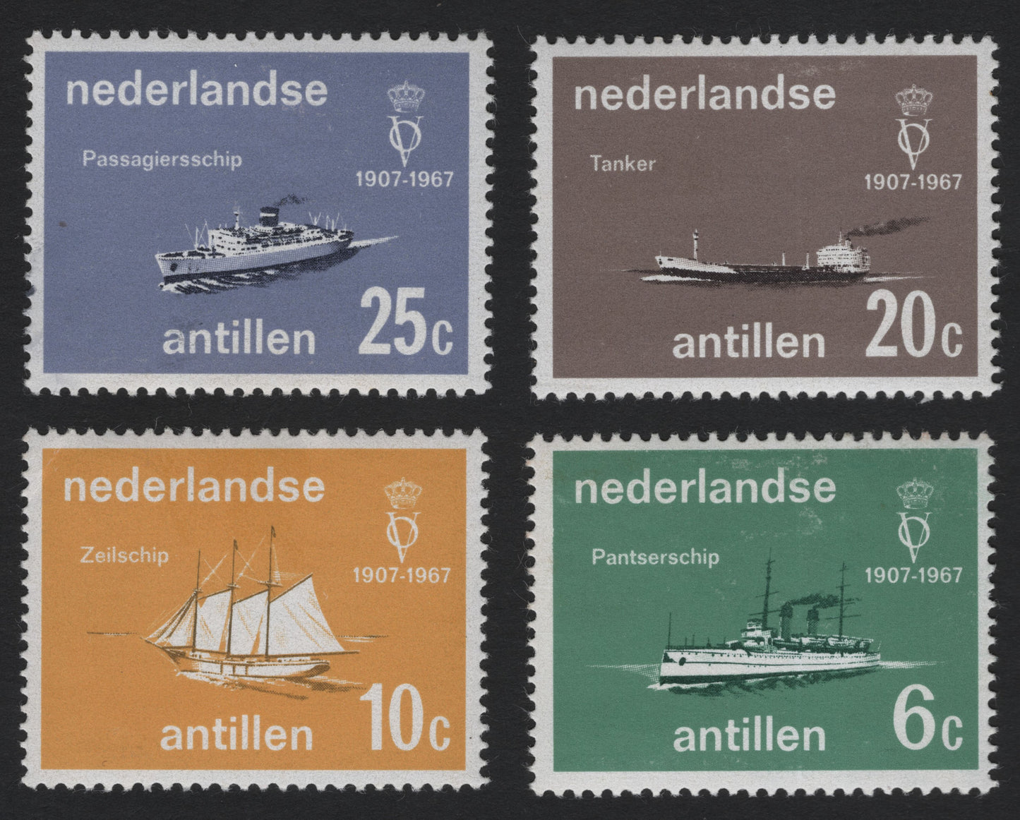 SCG5543 - Netherlands Antilles 1967 "Ship Types" Issue – 60 Years of Shipping Commemoration