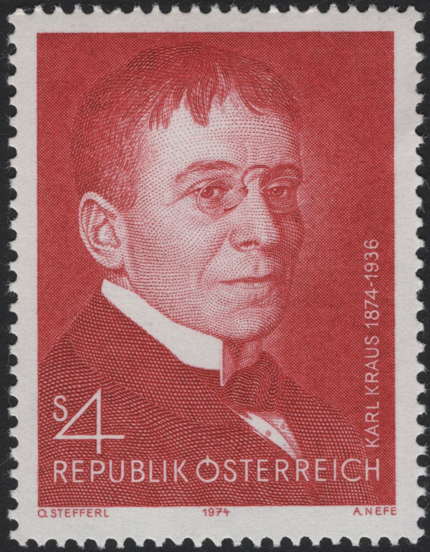 SCG5553 - : Austria 1973–1974 Famous Personalities Issue – Ferdinand Hanusch & Karl Kraus