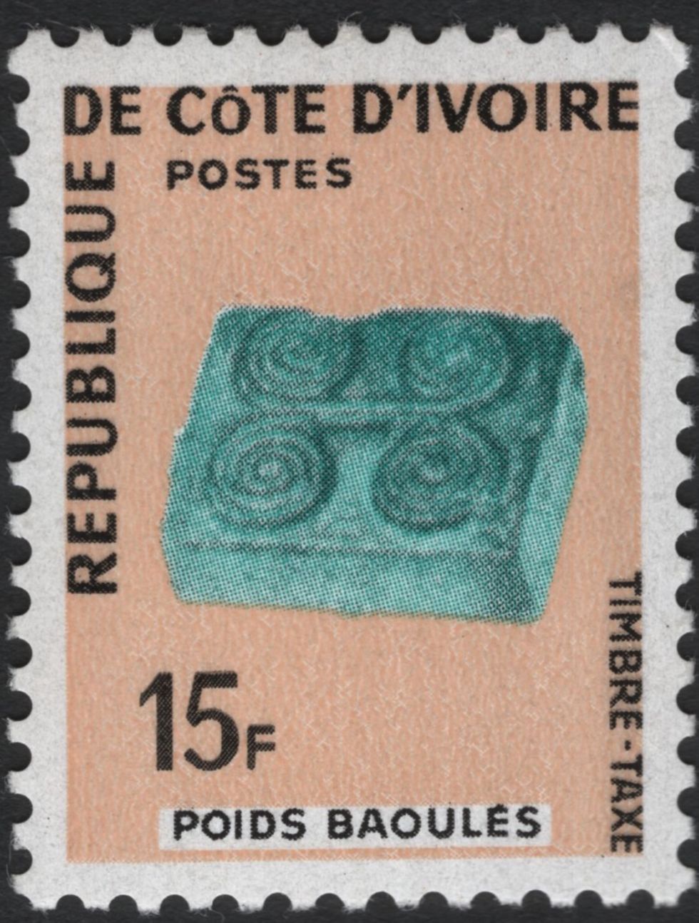 SCG5555 - Côte d’Ivoire 1960s Baoulé Gold Weight Postage Due Set