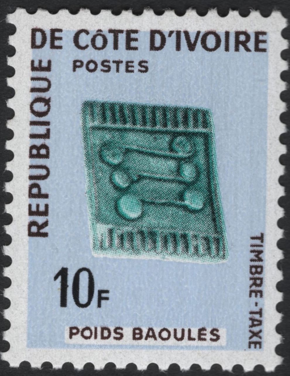 SCG5555 - Côte d’Ivoire 1960s Baoulé Gold Weight Postage Due Set