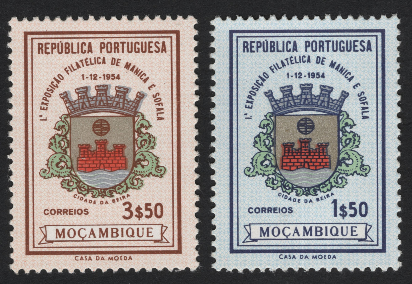 SCG5570 - Mozambique 1954 Manica e Sofala Philatelic Exhibition Stamps