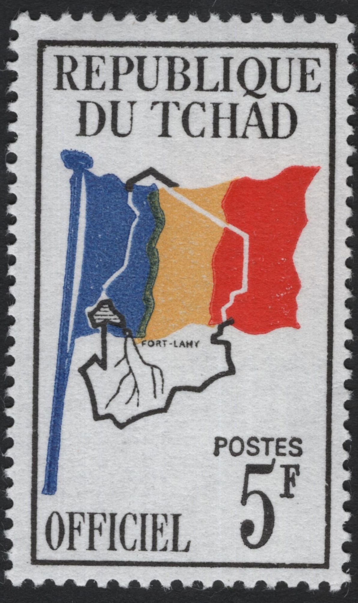 SCG5585 - Official Service Stamps – Map and Flag of Chad
