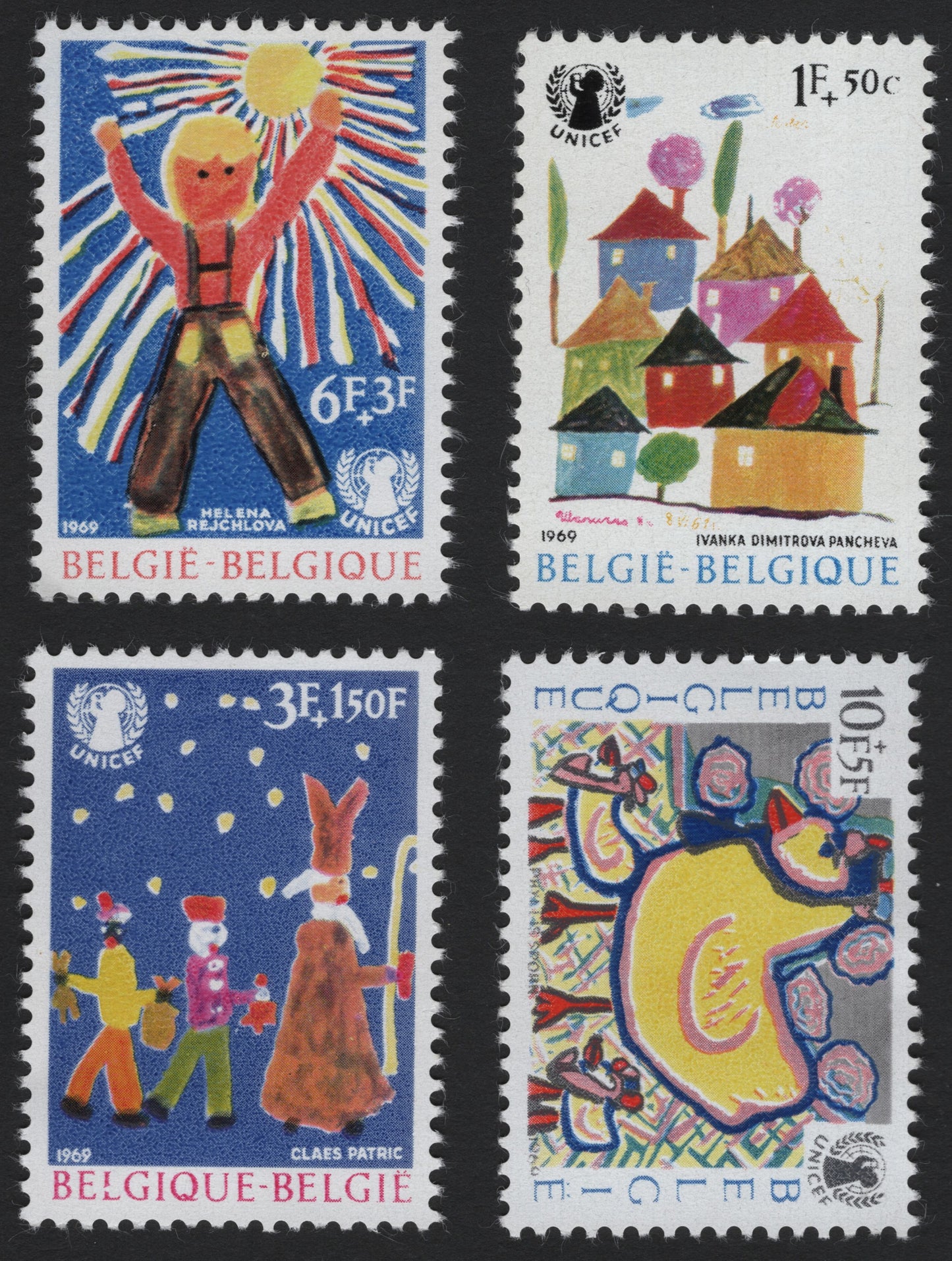 SCG5561 - Belgium 1969 UNICEF Children’s Art Semi-Postal Set