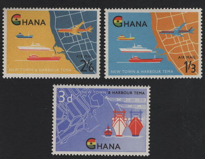 SCG5597 - Ghana 1962 – New Town & Harbour Tema Airmail Issue