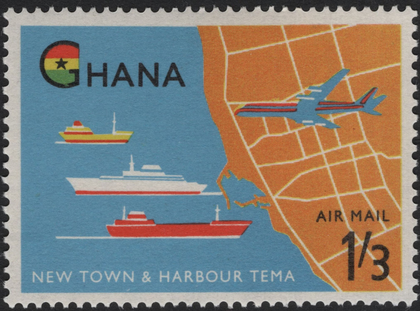 SCG5597 - Ghana 1962 – New Town & Harbour Tema Airmail Issue