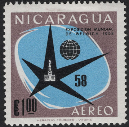 SCG5620 - Nicaragua 1958 Airmail Stamps – Brussels World Exhibition