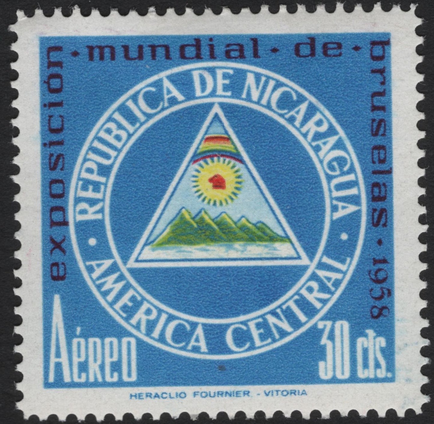 SCG5620 - Nicaragua 1958 Airmail Stamps – Brussels World Exhibition