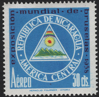 SCG5620 - Nicaragua 1958 Airmail Stamps – Brussels World Exhibition