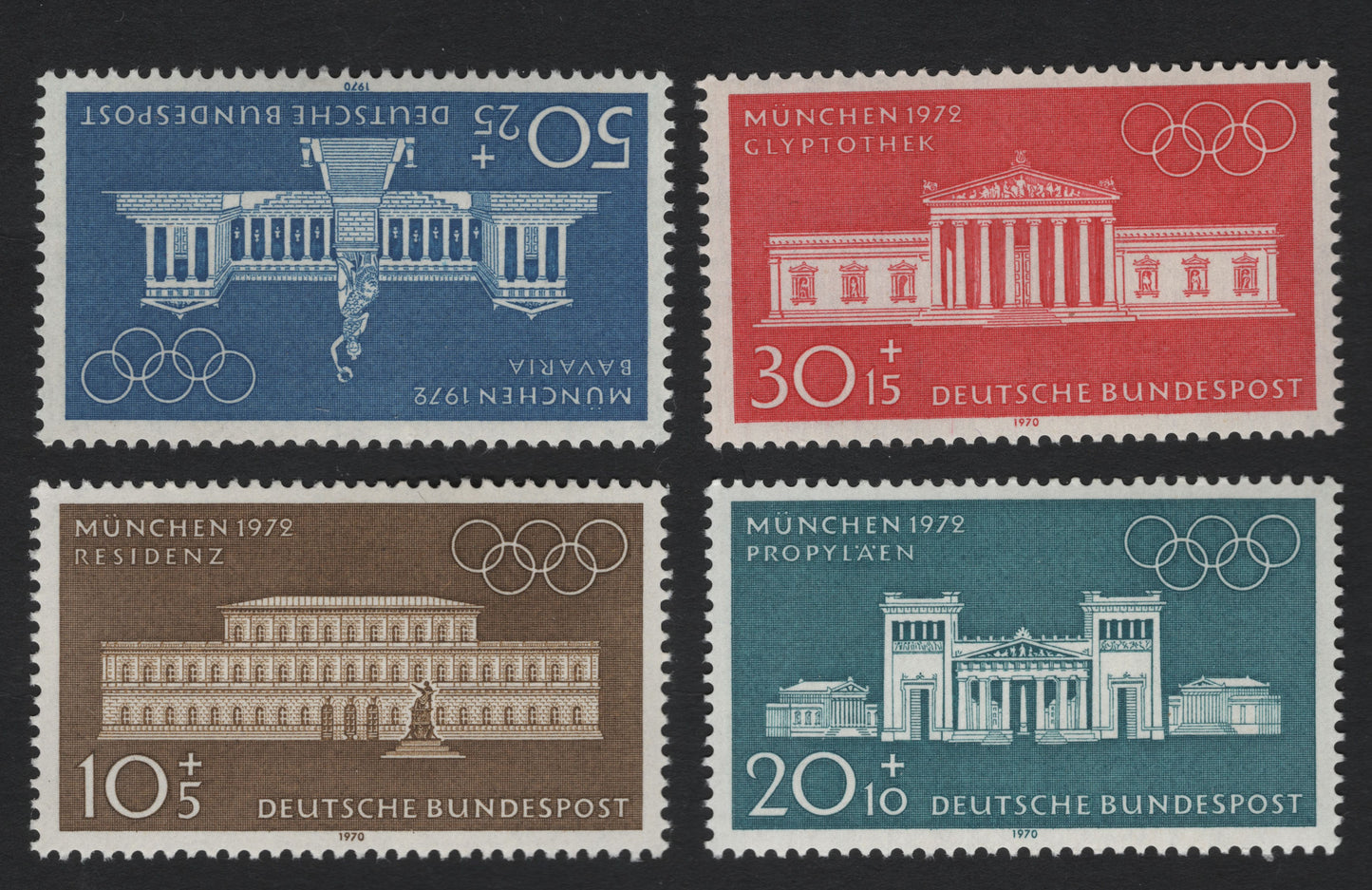 SCG5624 - Germany 1970 Munich Olympic Buildings – Semi-Postal Set