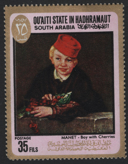 SCG5654 - Qu’aiti State in Hadhramaut – Edouard Manet Paintings (Set of 6, 1960s)