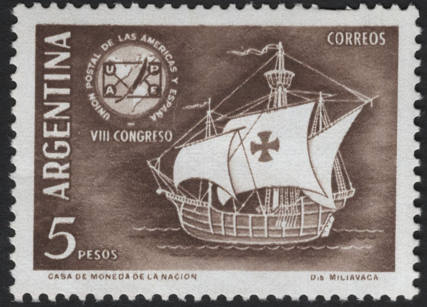 SCG5678 - VIII Congress of the Postal Union of the Americas and Spain – Santa María Ship