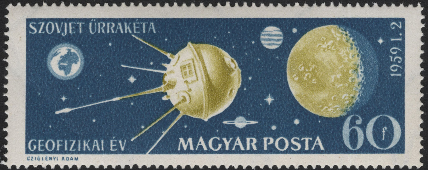 SCG5686 - 🇭🇺 Hungary 1959 – Soviet Space Rocket & Moon Rocket (60 f Issues)