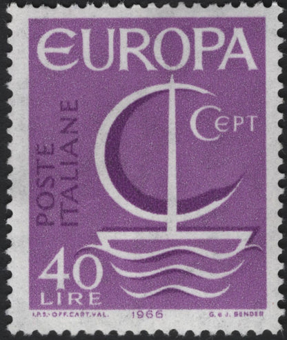 SCG5682 - Italy 1966 Europa CEPT Set – “Ship and C” Design