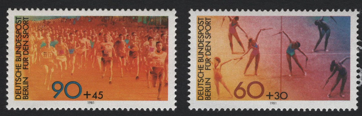 SCG5688 - 1981 Berlin “For Sport” Semi-Postal Stamps – Gymnastics and Marathon