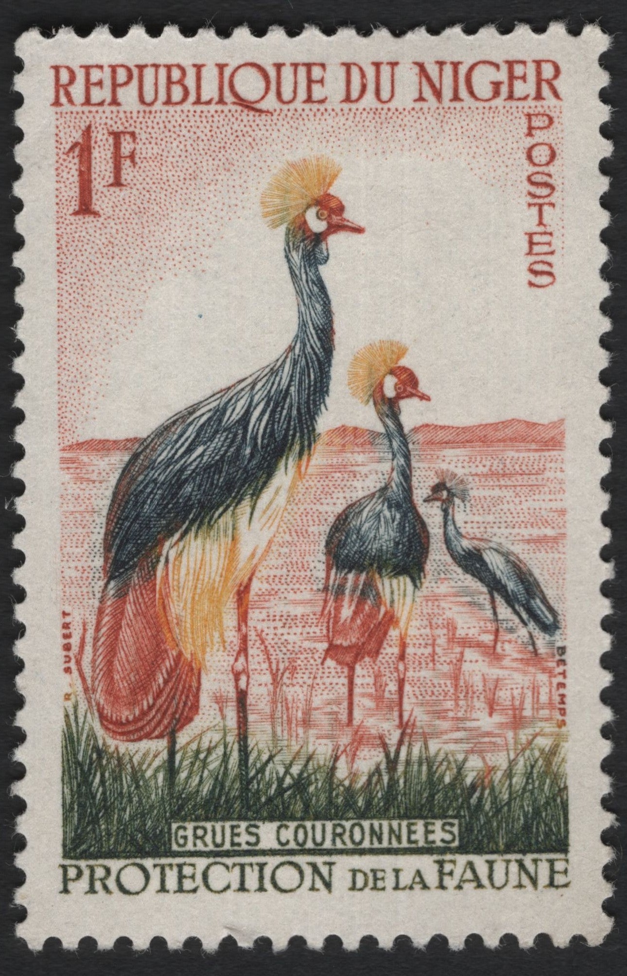 SCG5986 - Niger 1960 “Crowned Cranes – Protection of Fauna” 1 Franc