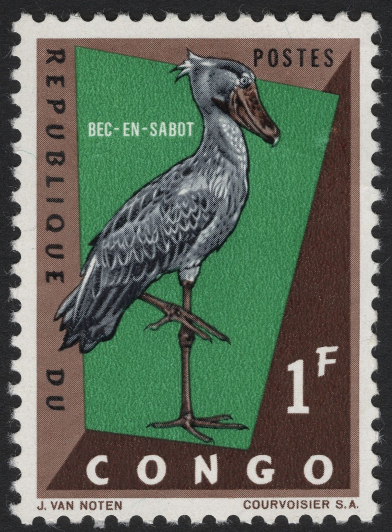 SCG5979 - Shoebill (Balaeniceps rex) – Congo 1 Franc, 1960s