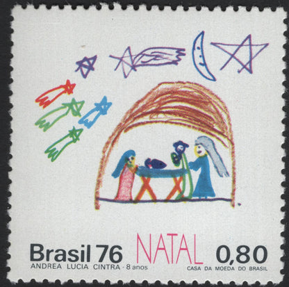 SCG5634 - 🇧🇷 Brazil 1976 – Children’s Drawings Christmas Issue