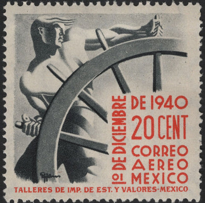 SCG5633 - 🇲🇽 Mexico 1940 Airmail Issue – Modern Worker and Ship’s Wheel