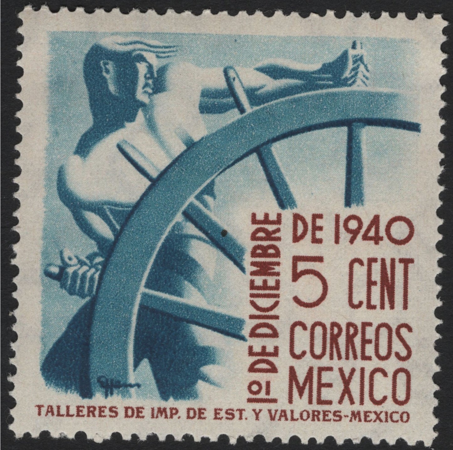 SCG5633 - 🇲🇽 Mexico 1940 Airmail Issue – Modern Worker and Ship’s Wheel
