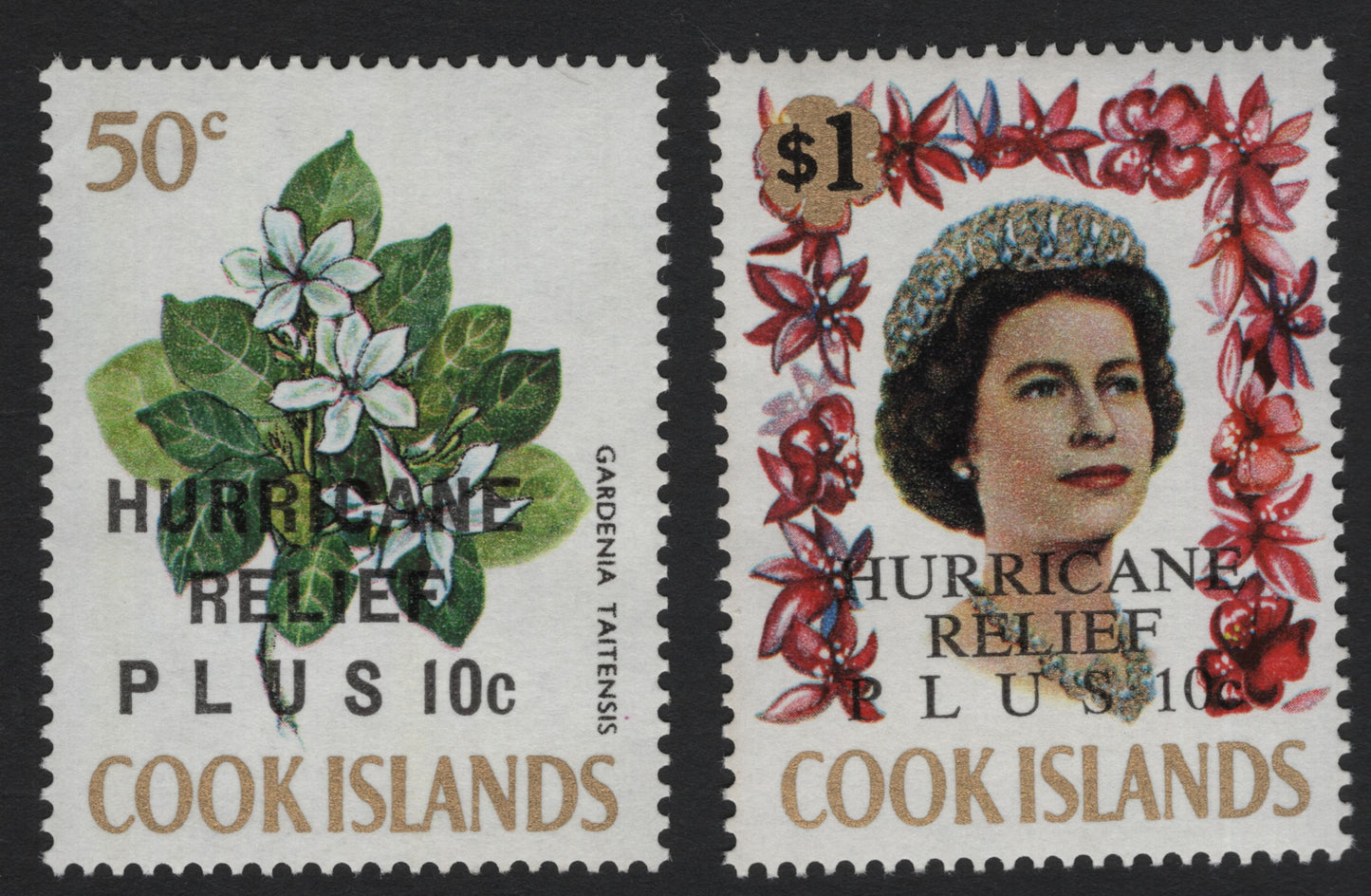 SCG5645 - Cook Islands 1972 Hurricane Relief Overprint Issue