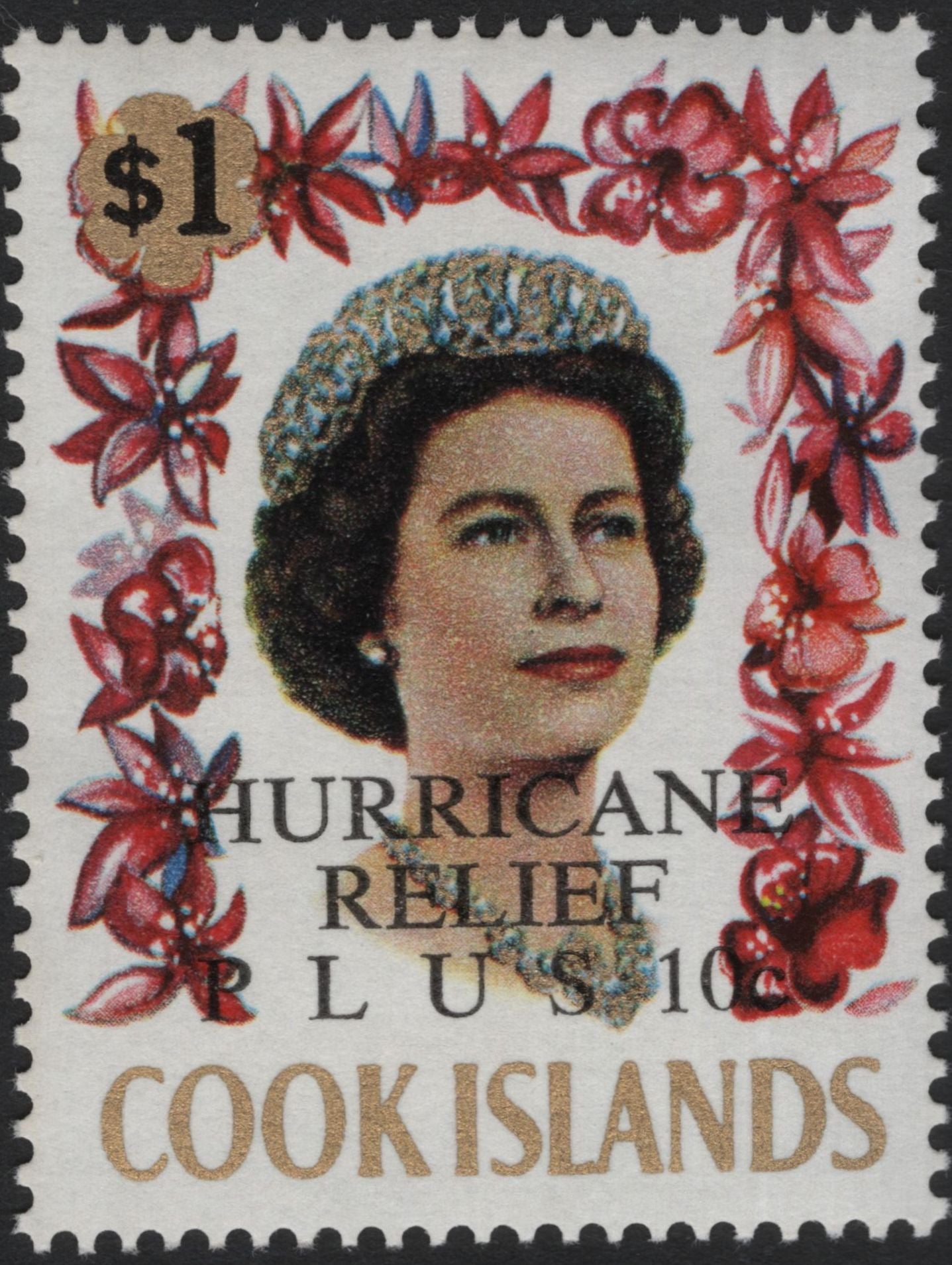 SCG5645 - Cook Islands 1972 Hurricane Relief Overprint Issue
